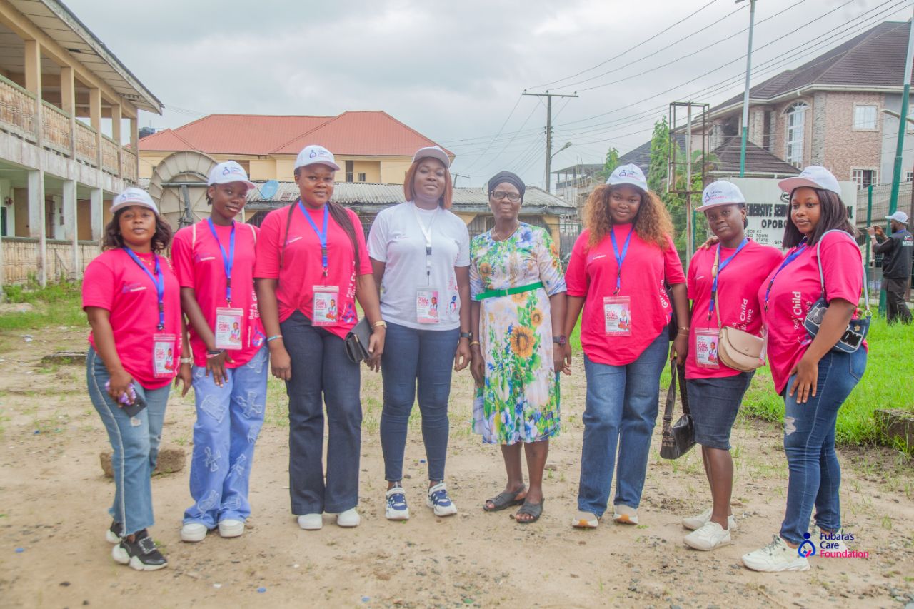 Founder Braide Faustina Fubara with the school Principal and the FCF team in Opobo Town, Rivers State